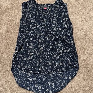 Vince Camuto Dark Blue Floral Sleeveless Top